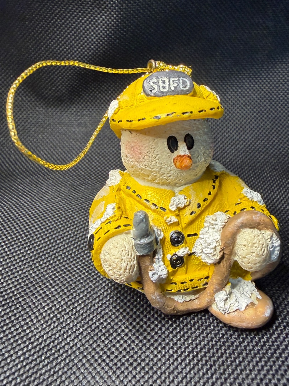 Fireman Fire Fighter Christmas Ornament Snow Buddies FD Snowman 2 1/4”x 1 3/4”